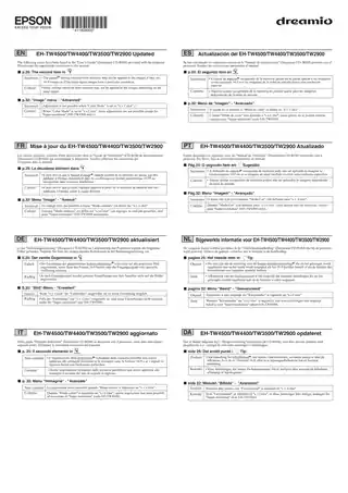 EPSON爱普生EH-TW3500_ EH-TW4500 使用说明书信息升级